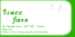 vince jaro business card